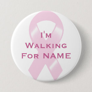 KRW Pink Ribbon Custom Walking 7.5 Cm Round Badge