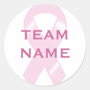 KRW Pink Ribbon Walk Custom Team Classic Round Sticker