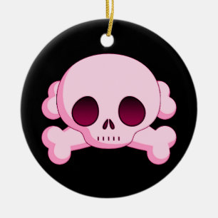 KRW Pink Skull and Crossbones Ornament