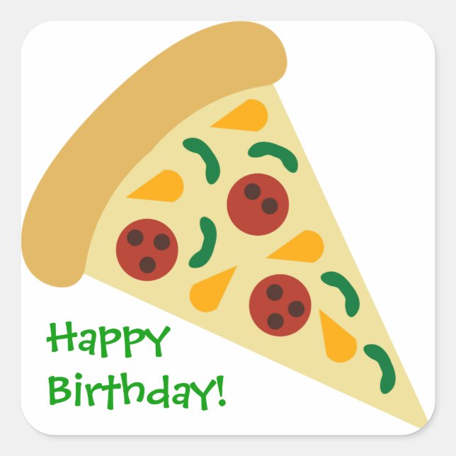 KRW Pizza Slice Birthday Party Sticker (Front)