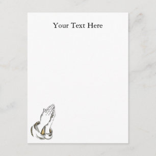 KRW Praying Hands 4.25x5.5 Blue Custom invitation