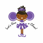 KRW Purple Cheerleader Birthday Centerpiece 8 x 10 Standing Photo Sculpture<br><div class="desc">KRW Purple African American Cheerleader Birthday Cake Top.  use this 8 x 10 photo sculpture as a dramatic centerpiece. Great keepsake. See shop for other sizes to use for cake top and large centerpieces</div>