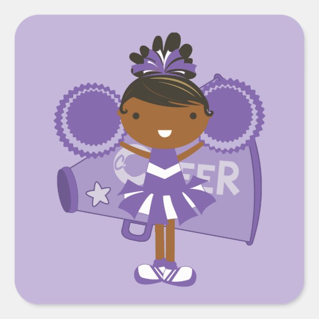 KRW Purple Cheerleader Sticker Favour (Front)