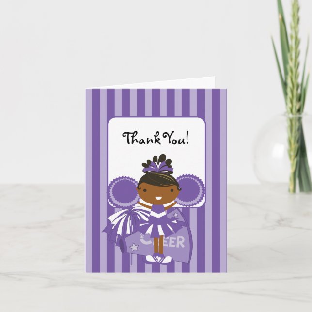 KRW Purple Cheerleader Thank You Note Card (Front)