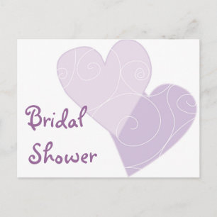 KRW Purple Hearts Bridal Shower Custom Invitation Postcard
