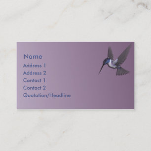 KRW Purple Hummingbird Custom Business Card