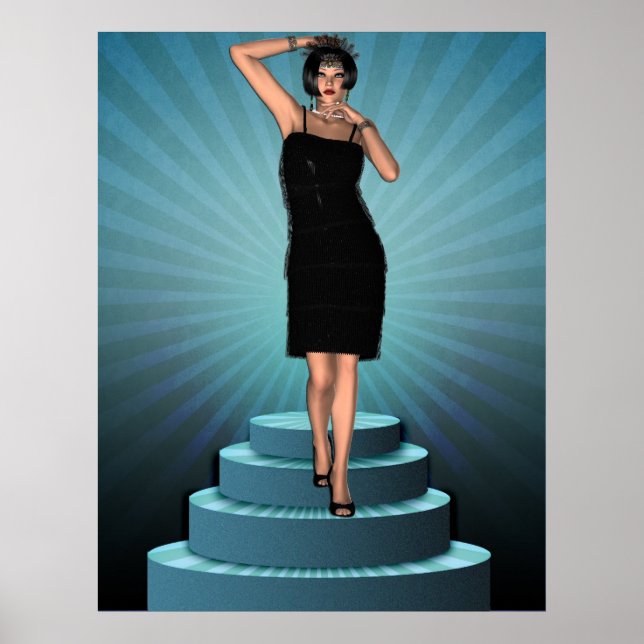 KRW Putting on the Ritz Deco Flapper Poster (Front)