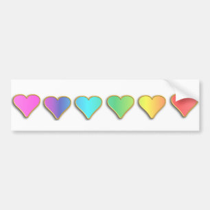 KRW Rainbow Hearts Bumper Sticker