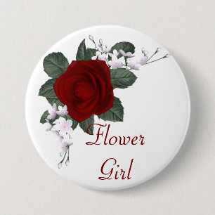 KRW Red Rose Flower Girl Wedding Pin