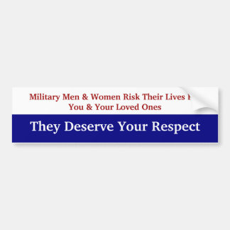 KRW Respect Our Military Bumper Sticker