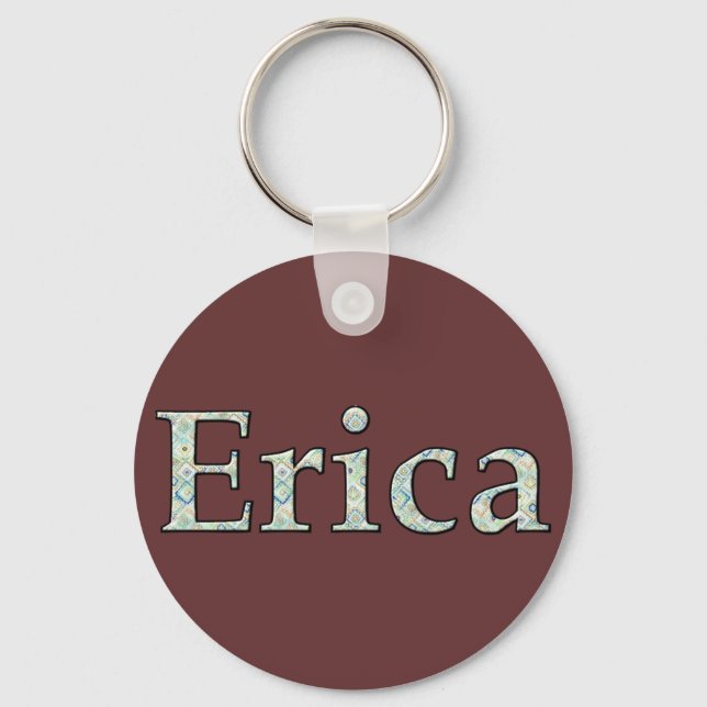 KRW Retro Print Name Keychain - Erica (Front)