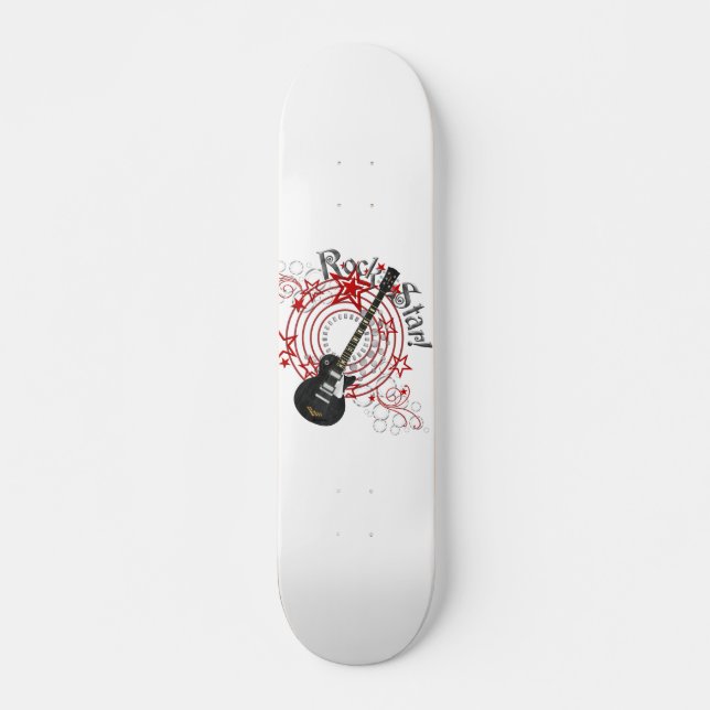 KRW Rock Star Guitar Grunge Skateboard (Front)