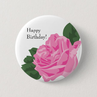 KRW Rose Happy Birthday Button Favour