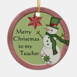 KRW Snowman Teacher Christmas Ornament