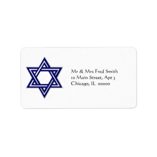 KRW Star of David Hanukkah Address Label