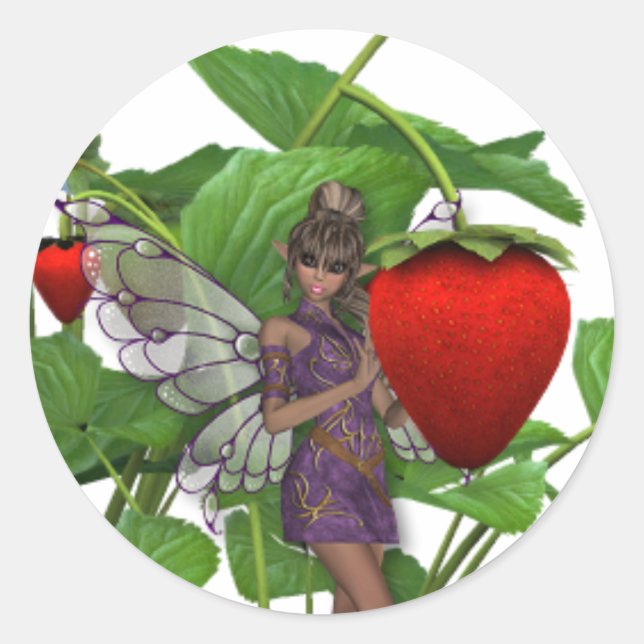 KRW Strawberry Faer Classic Round Sticker (Front)