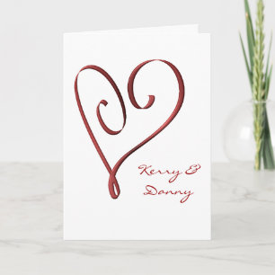 KRW Stylised Red Heart Custom Wedding Invitation
