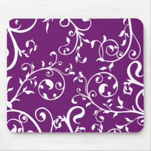 KRW Swirling Vines Purple Mouse Mat