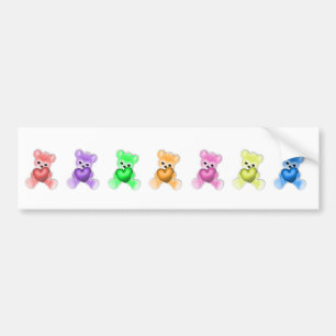 KRW Teddy Rainbow Bumper Sticker