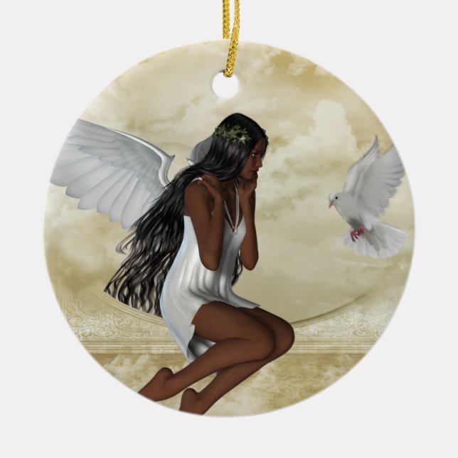 KRW The Angel and the Dove Inspirational Ornament (Front)