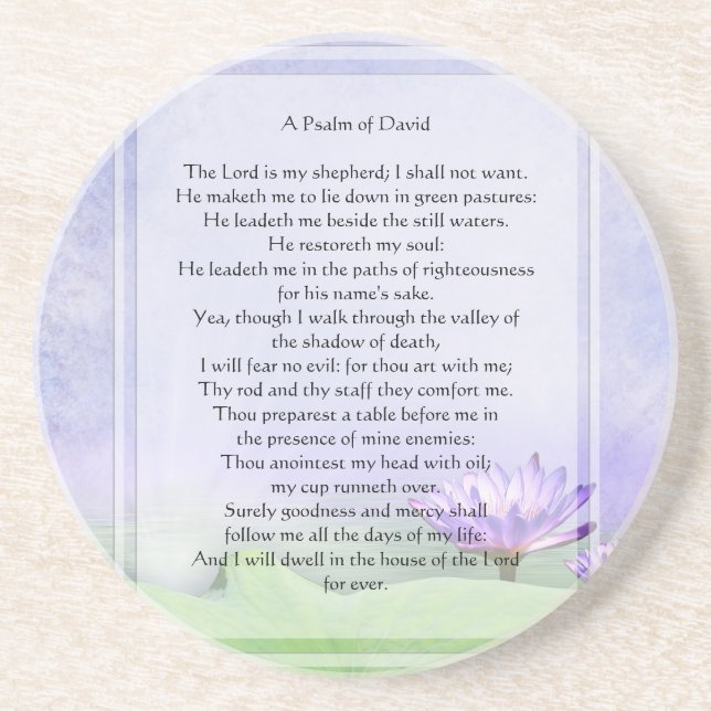 KRW The Lord is My Shepherd Psalm 23 Coasters (Front)