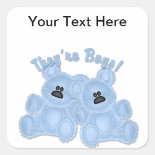 KRW They're Boys Twin Blue Teddy Bear Sticker