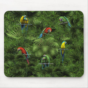 KRW Tropical Jungle Parrots Mouse Mat