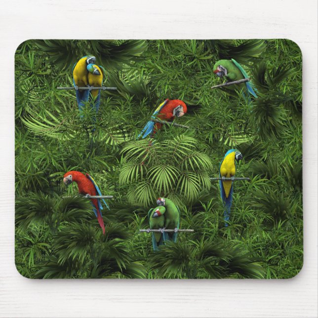 KRW Tropical Jungle Parrots Mouse Mat (Front)