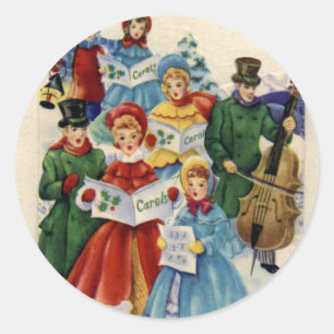 KRW Vintage Carolers Holiday Stickers