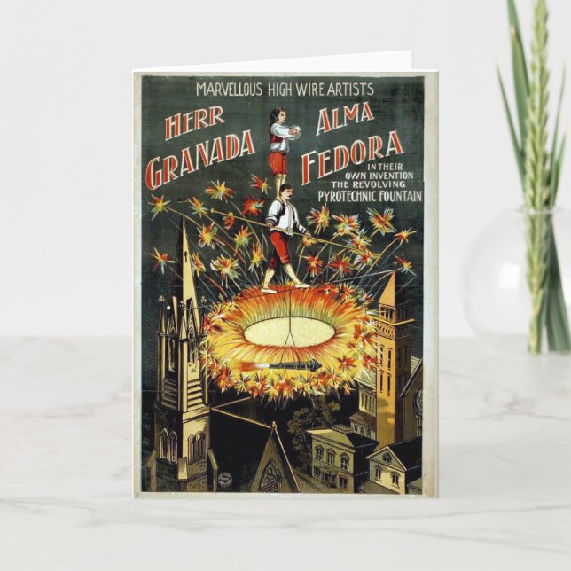 KRW Vintage Circus Poster Card - Customised (Front)