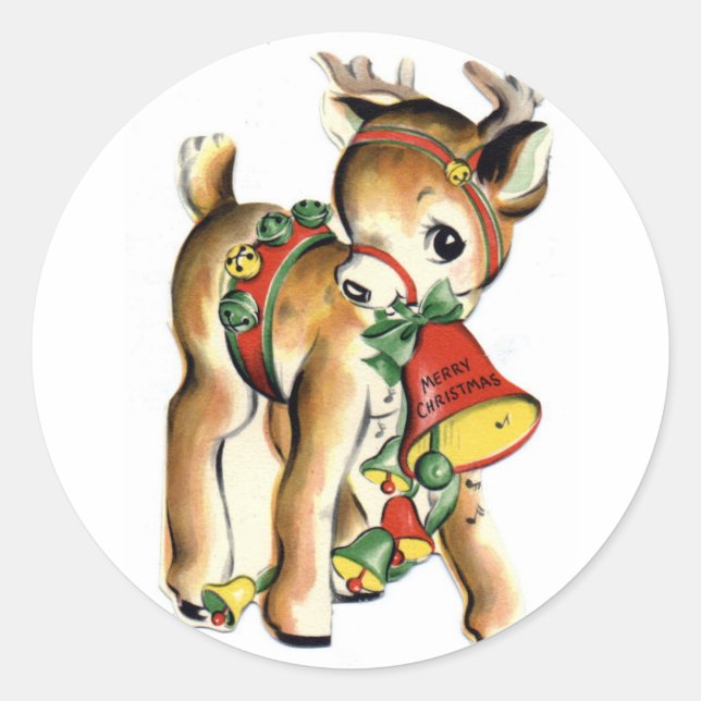 KRW Vintage Cute Lil Reindeer Holiday Sticker (Front)