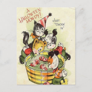 KRW Vintage Halloween Howdy Cute Holiday Postcard