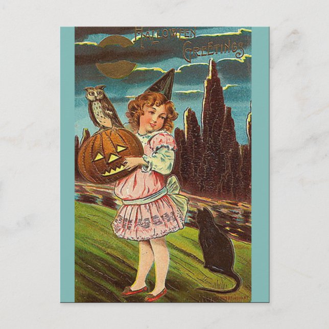KRW Vintage Halloween Postcard (Front)