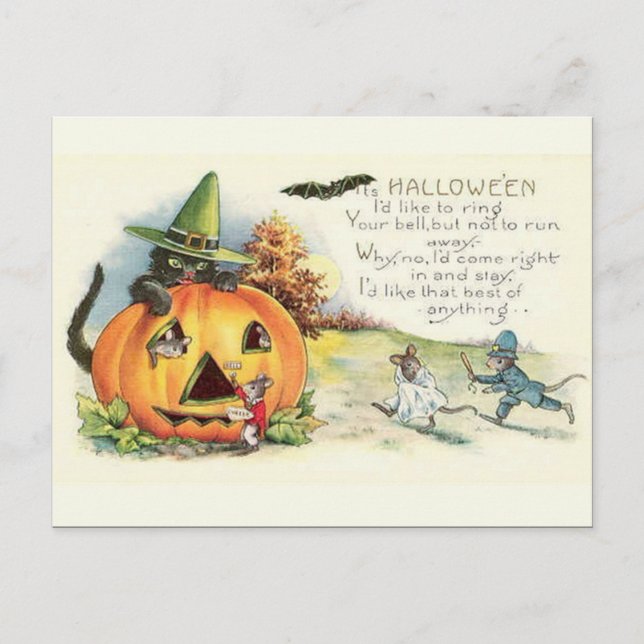 KRW Vintage Halloween Postcard (Front)