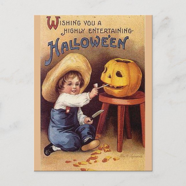 KRW Vintage Halloween Postcard (Front)
