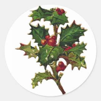 KRW Vintage Holly Design Christmas Sticker