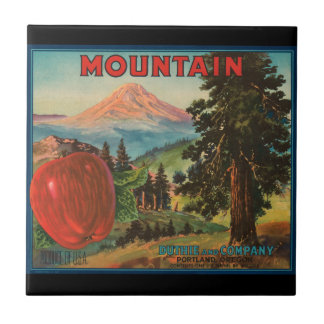 KRW Vintage Mountain Apples Fruit Crate Label Tile