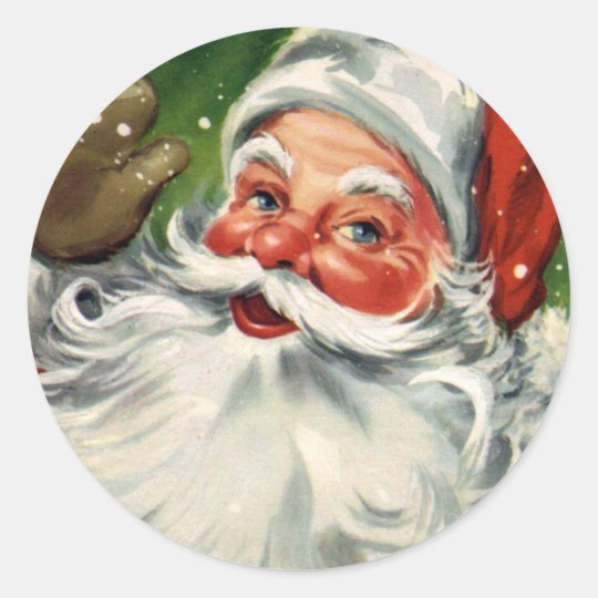 KRW Vintage Santa Claus Christmas Sticker | Zazzle.co.uk