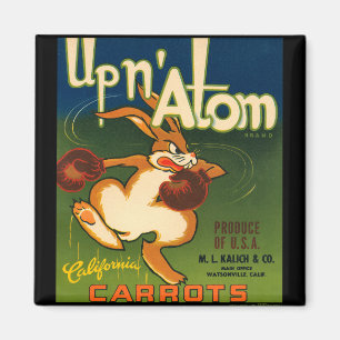 KRW Vintage Up N Atom Carrots Crate Label Magnet