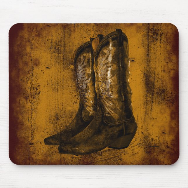 KRW Western Wear Cowboy Boots Mouse Mat (Front)
