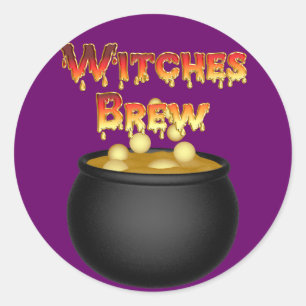 KRW Witches Brew Cauldron Halloween Classic Round Sticker