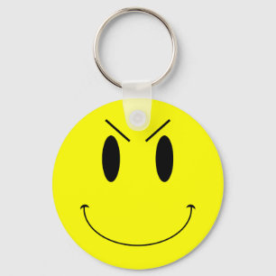 KRW Yellow Evil Face Key Ring