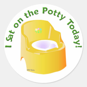 KRW Yellow I Sat on the Potty Training Reward Classic Round Sticker