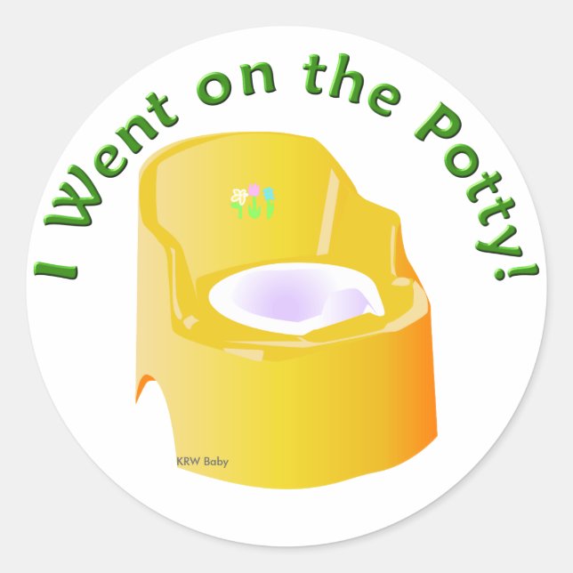 KRW Yellow I Went on the Potty Training Reward Classic Round Sticker (Front)