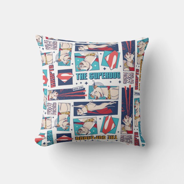 Krypto Comic Panel Pattern Cushion (Front)