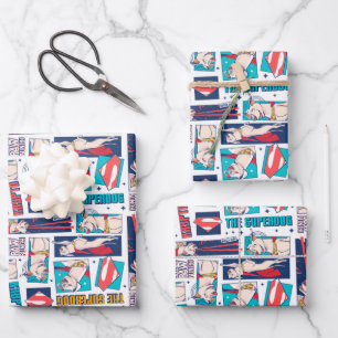 Krypto Comic Panel Pattern Wrapping Paper Sheet