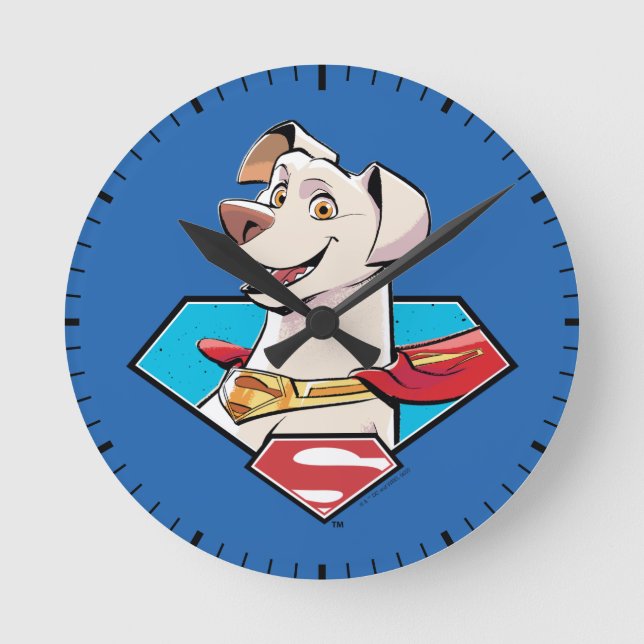 Krypto S-Shield Graphic Round Clock (Front)