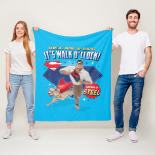 Krypto & Superman - It's Walk O'Clock! Fleece Blanket