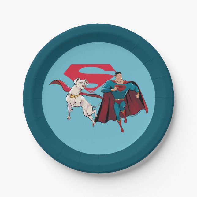 Krypto & Superman Paper Plate (Front)
