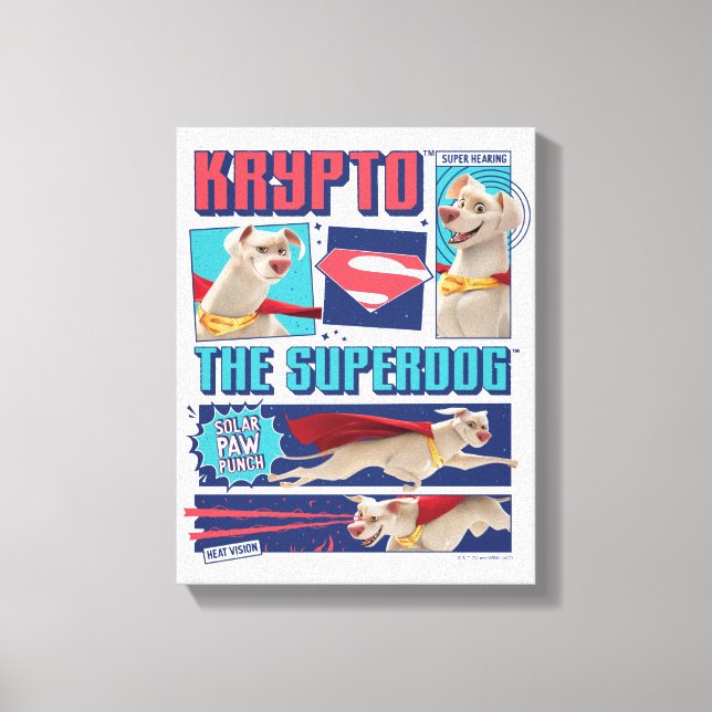 Krypto The Super-Dog Comic Panels Canvas Print (Front)